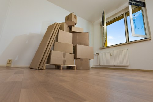 Professional office storage layout in Pinner with lockable cabinets