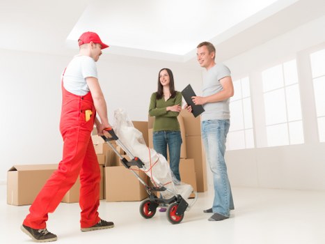 Business moving van loading office furniture for a Pinner relocation