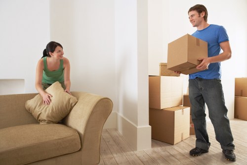 Family using self storage in Pinner during a house move