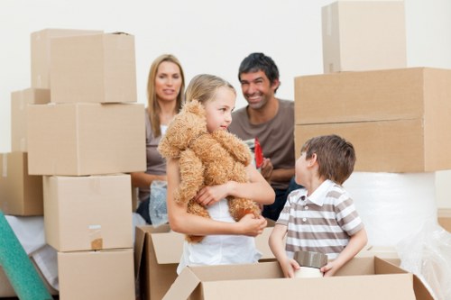 Removal vehicle and movers supporting a residential move in Pinner